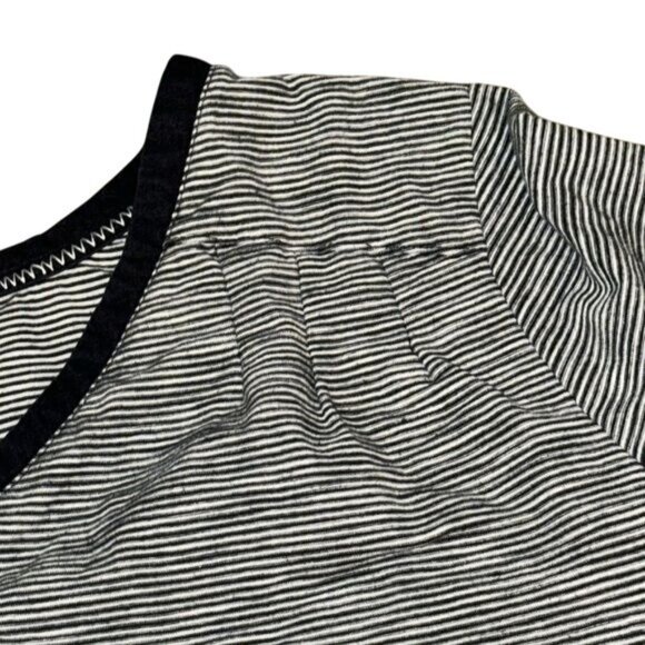 Croft & Barrow Womens Striped Short Sleeve Henley Top 1X Black/White Cotton/Poly - Picture 3 of 7